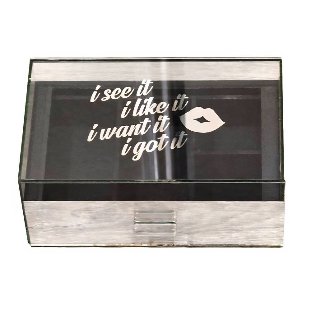 At Home "I See It, I Like It, I Want It, I Got It" Lips Glass Jewlery Box